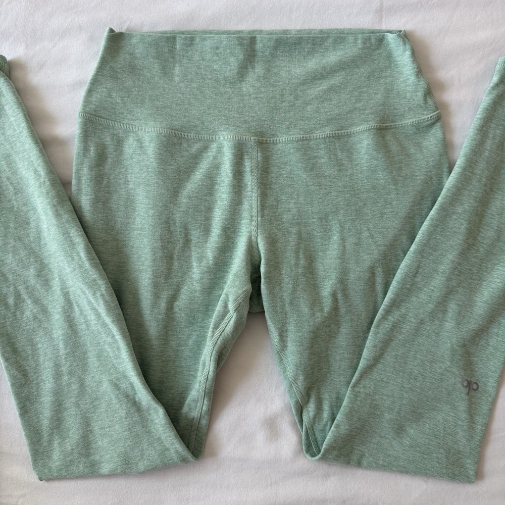 ALO YOGA Alosoft High-Waist Highlight Legging Athletic Green Heather Size M EUC